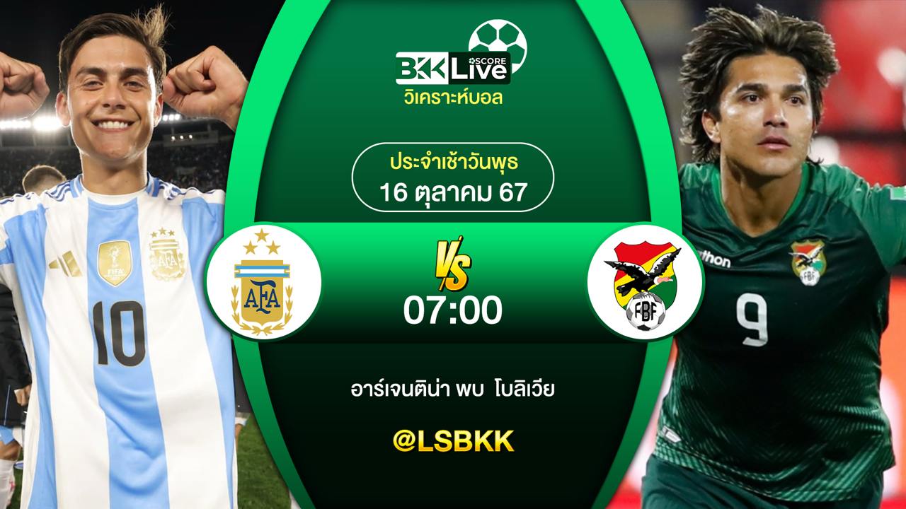 วิเคราะห์บอลวันนี้ อาร์เจนติน่า พบกับ โบลิเวีย 15 ตุลาคม 2567