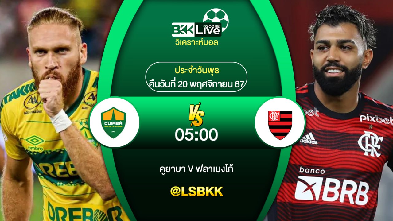 วิเคราะห์บอล คูยาบา VS ฟลาเมงโก้ 20 พฤศจิกายน 2567