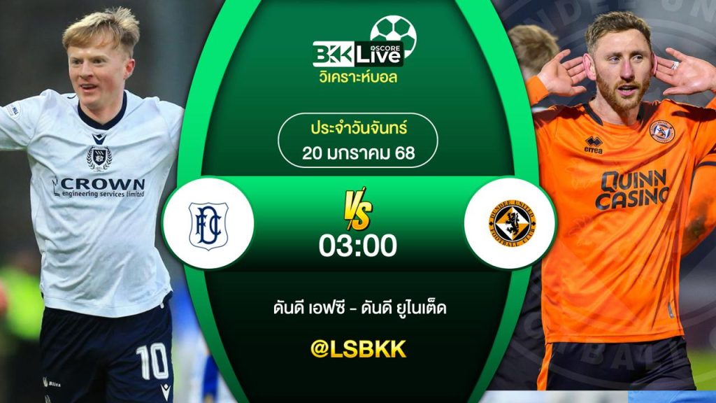 วิเคราะห์บอล ดันดี เอฟซี VS ดันดี ยูไนเต็ด 20 มกราคม 2568