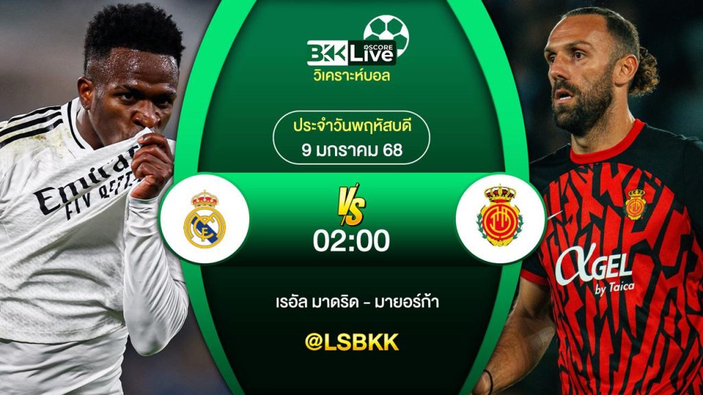 วิเคราะห์บอลวันนี้ เรอัล มาดริด พบกับ มายอร์ก้า 9 มกราคม 2568