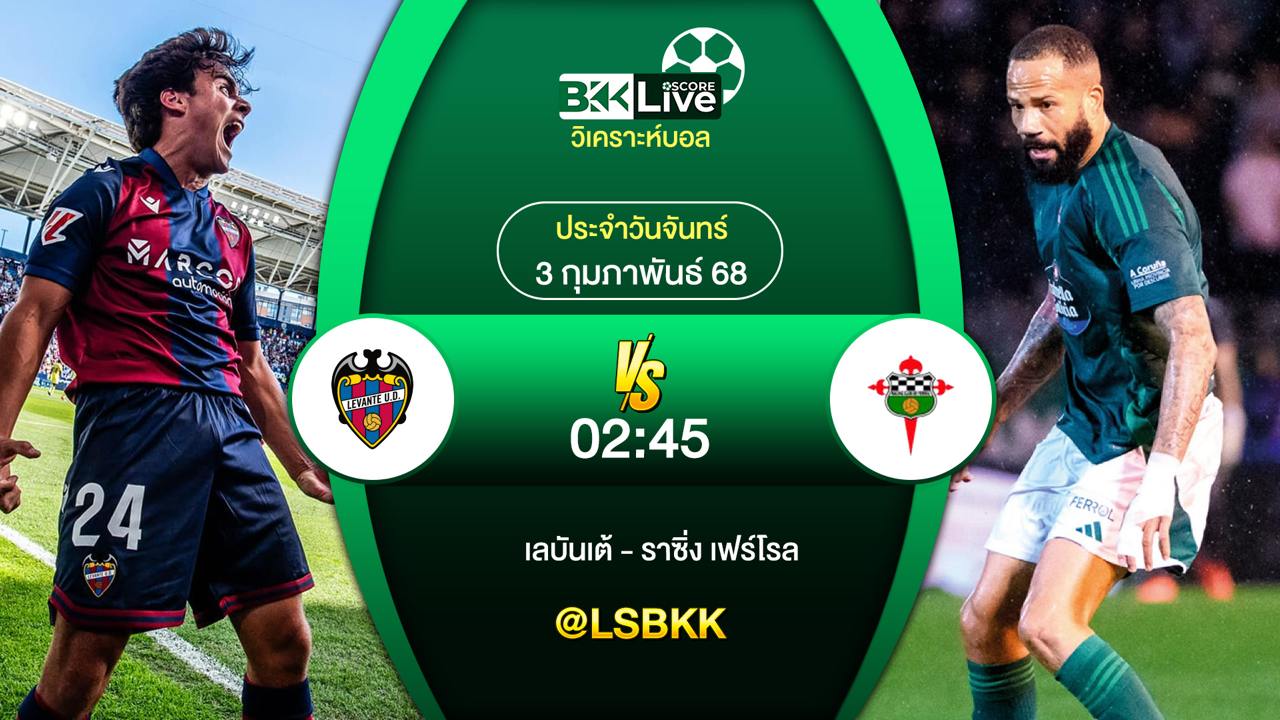 วิเคราะห์บอล เลบันเต้ VS ราซิ่ง เฟร์โรล 3 กุมภาพันธ์ 2568