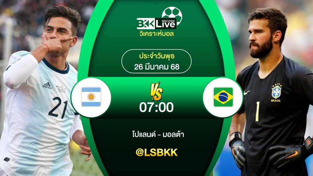 วิเคราะห์บอล อาร์เจนติน่า VS บราซิล 25 มีนาคม 2568